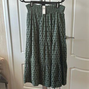 BNWT Anthropologie cotton maxi skirt, fully lined, Size L